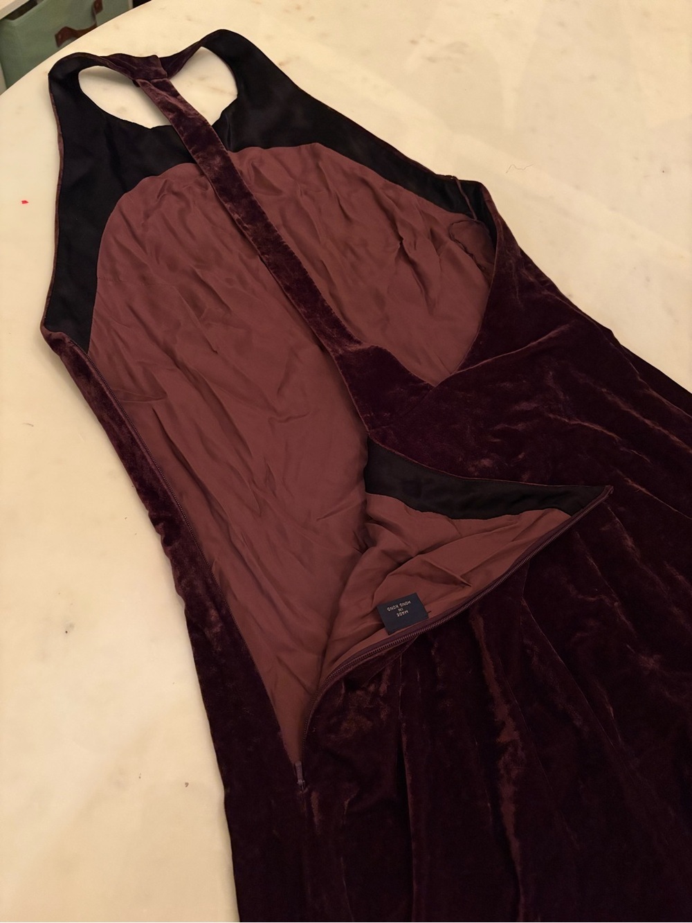 Vintage Ralph Lauren Velvet Cocktail Mini Dress Halter Open Back 90s Fit Flare 8 - Picture 10 of 10